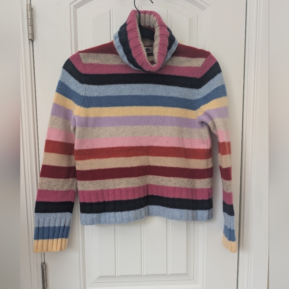 Y2K Rainbow Lambswool Turtleneck XS